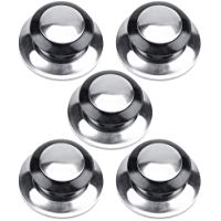Recipiente de olla Tapas Perilla Manija de levantamiento Resistente al calor Utensilios de cocina para el hogar Repuestos Bakelite Metal Negro Plata 5Pcs