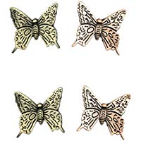VOSAREA 4 Piezas de Perilla de caj&oacute;n de Metal con Forma de Mariposa Antigua Tirador Tiradores de Puerta de Armario (2 Piezas de Bronce y 2 Piezas de Bronce Rojo)