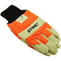 Stihl 0000-883-1509 Par de Guantes Funci&oacute;n Protectora MS, Blanco y Naranja