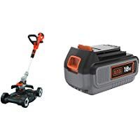 Black+Decker STC1820CM-QW Cortabordes, bordeador y cortac&eacute;sped + Black+Decker BL4018-XJ - Litio 18V / 4.0Ah