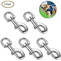 OZUAR 5Pcs Mosquet&oacute;n Giratorio - 360 &deg;Gatillo Giratorio Ganchos de Gancho Clip de Perro Para Perros Peque&ntilde;os Cachorros de Mascotas Multiusos Casa Acampar al Aire Libre Picnic Color Plata