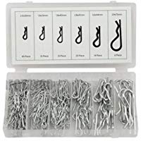 Topker Kit 150PCS Mec&aacute;nica El enganche de pelo R Cotter Surtido resistir la corrosi&oacute;n Caso galvanizado clip de acero dientes del tractor Set