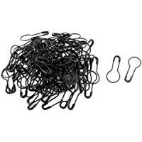 SODIAL(R) Metal forma de tamano pequeno ganchos Calabash imperdibles 100 piezas negro