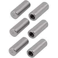 sourcing map Pasador cil&iacute;ndrico 6 piezas acero inoxidable 304 M4 Rosca hembra de 6 mm x 16 mm