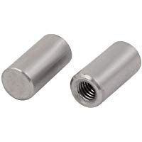 sourcing map Pasador cil&iacute;ndrico acero inoxidable 304 M3 Rosca hembra de 5 mm x 10 mm 2 piezas