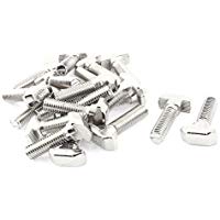 DealMux M8 x 30mm T-Slot gota en el Stud deslizante Tornillo de tornillo 20pcs tono de plata