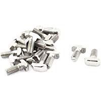DealMux M8 x 20mm T-Slot gota en el Stud deslizante Tornillo de tornillo 20pcs tono de plata