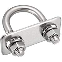 sourcing map Pernos en U-tornillos M8 de 25 mm de anchura interior de acero inoxidable 304 con tuercas los tirantes del bastidor 2pcs