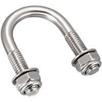 sourcing map Pernos en forma de U-tornillos M8 de 25 mm de anchura interior de acero inoxidable 304 con tuercas 4pcs
