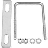 BQLZR - Pernos cuadrados de acero inoxidable en forma de U M8 x 75 x 120 piezas de eje fijo plateadas