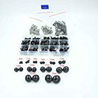 Juego de 154 ojos de seguridad para peluches, de pl&aacute;stico negro (6-24 mm)