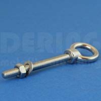 Tornillo con anillo con rosca m&eacute;trica en acero Inoxidable A4&nbsp;(VPE = 2&nbsp;unidades), perno c&aacute;ncamo, tornillo con ojal con arandela, tuerca y bloqueo de transporte