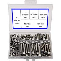 M3 304 Tornillos de Cabeza Hexagonal de Acero Inoxidable Tornillos de Cabeza Hexagonal Cabeza Hexagonal Tornillos y Tuercas Caja de Combinaci&oacute;n