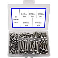 M4 304 Tornillos de Cabeza Hexagonal de Acero Inoxidable Tornillos de Cabeza Hexagonal Cabeza Hexagonal Tornillos y Tuercas Caja de Combinaci&oacute;n