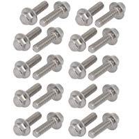 sourcing map Tornillos De La Brida Del Perno De Cabeza Hexagonal M6X20mm De Rosca M&eacute;trica De Acero Inoxidable 304 20Pcs