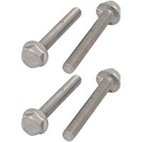 sourcing map Perno de brida de acero inoxidable 304, tornillo de cabeza dentada hexagonal&nbsp;M8 x 60mm&nbsp;4 Piezas