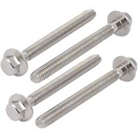 sourcing map Tornillos M6X60mm Con Rosca De Acero Inoxidable De Cabeza Hexagonal M&eacute;trica Brida 4 Piezas
