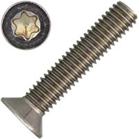 Dely Trade&nbsp;&ndash;&nbsp;Tornillos avellanados, 10&nbsp;unidades, M5&nbsp;x 40&nbsp;con muesca redonda, "TX" T25&nbsp;DIN 965, acero inoxidable A2