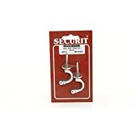 Securit - 2 x tornillos de cromo ganchos para alzapa&ntilde;os para cortinas con extremo de bola