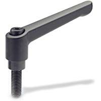 ganter Norma Elementos | ajustable Palancas de sujeci&oacute;n con tornillo de rosca&nbsp;&ndash;&nbsp;GN 300, longitud del mango: 30&nbsp;mm, tornillo Acero bru&ntilde;ido, mango de zinc fundido Negro, Pl&aacute;stico, 2&nbsp;unidades), negro, GN 300-30-M6-20-SW