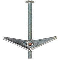 Bulk Hardware BH02494 - Ala Primavera Toggle Con M&aacute;quina Tornillo M3 X 50 Mm (Paquete De 20)