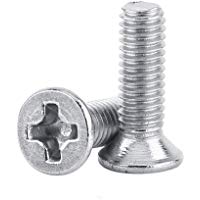 100Pcs M3 Tornillos de Cabeza Philips Torni&ntilde;lls de Cabeza Plana Tornillos de Cabeza Cruz de Acero Inoxidable SS304 Hilo Completo(M3&times;8mm)