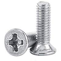 100Pcs M3 Tornillos de Cabeza Philips Torni&ntilde;lls de Cabeza Plana Tornillos de Cabeza Cruz de Acero Inoxidable SS304 Hilo Completo(M3&times;12mm)