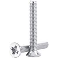100Pcs M3 Tornillos de Cabeza Philips Torni&ntilde;lls de Cabeza Plana Tornillos de Cabeza Cruz de Acero Inoxidable SS304 Hilo Completo(M3&times;16mm)