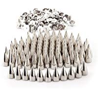 ROSENICE Apliques Remaches Cono Redondo Punk DIY Remaches Tachuelas Bolsa Calzado Guante 7x14mm (Plata) - 100 Piezas