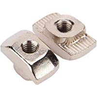 TOOGOO 50pzs M5 Tuerca de martillo Tuerca deslizante del sujetador T de conector de aluminio acero al carbono niquelado para perfil de aluminio 3030