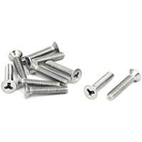 sourcing map Tornillos de seguridad a prueba de manipulaciones M4x20mm de acero inoxidable 304 cabeza plana Tipo Y 10 Piezas