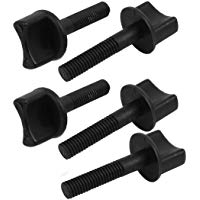 sourcing map 5 pcs Tornillo de mano accionado con el pulgar de nailon Negro tornillos M6x30mm de rosca