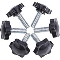 INCREWAY 6 Piezas M8*25mm Perilla de estrella, Negro pl&aacute;stico Tornillo de Mano moleteado roscado Perilla de sujecion perilla de la m&aacute;quina herramienta