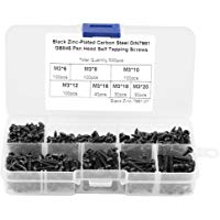500 Pcs M3 Kit de Tornillos de Cabeza de Bot&oacute;n Cruzada de Metal con Caja de Pl&aacute;stico(Carbon Steel)