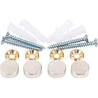 Tornillos de espejo, lat&oacute;n, espejo decorativo, n&iacute;quel satinado, 4 unidades