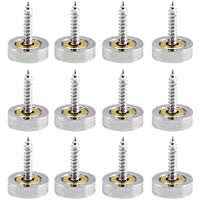 FUJIE 12 unidades 15 mm Spiegelschrauben Messingkappe Schraubverschluss clavos para espejo decoraci&oacute;n, cromo
