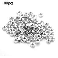 Tuerca Hexagonal BiuZi 100Pcs / Set Sujetador de Tuerca de Acero al Carbono Galvanizado M2 / M2.5 / M3 / M4 / M5 Tuerca de Rosca Interna Opcional (tama&ntilde;o : M5)