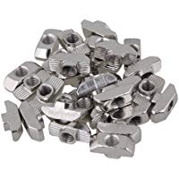 Cabeza de martillo de acero al carbono plateado, gota en T Tuercas, rosca M6 para el paquete de ranuras de extrusi&oacute;n de perfil de aluminio est&aacute;ndar europeo serie 40 de 30