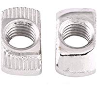 50pcs M4, M5, M6, M8 Tuercas de Cabeza de Martillo Tuercas de T-ranura Tuercas de Carredera en T Tuercas de Acero de Carbono Tuercas Recubiertas de Zinc de Est&aacute;ndar Europeo(EU20-M4 &times; 10 &times; 6)
