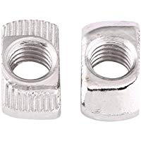 50pcs M4, M5, M6, M8 Tuercas de Cabeza de Martillo Tuercas de T-ranura Tuercas de Carredera en T Tuercas de Acero de Carbono Tuercas Recubiertas de Zinc de Est&aacute;ndar Europeo(EU40-M8 &times; 19.5 &times; 10)