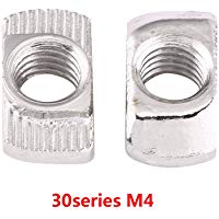 50pcs M4, M5, M6, M8 Tuercas de Cabeza de Martillo Tuercas de T-ranura Tuercas de Carredera en T Tuercas de Acero de Carbono Tuercas Recubiertas de Zinc de Est&aacute;ndar Europeo(EU30-M4 &times; 15.5 &times; 8)