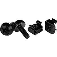StarTech.com CABSCREWM5B - Tornillos y tuercas para armarios, M5, 12 mm, color negro, 50 unidades