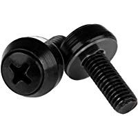 StarTech.com CABSCREWSM6B - Tornillos M6 para armarios, 12 mm, 50 Unidades, Color Negro