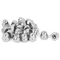 DealMux 1/4 pulgadas-20 c&uacute;pula del cabezal 304 de acero inoxidable de cabeza hexagonal Tuercas de plata del tono 20pcs