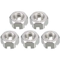 sourcing map Tuercas Hexagonales Ranurados M8 X 1,25mm De Acero Inoxidable 304, Paquete De 5