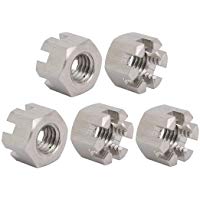 Tuerca de Castillo M8x1. 25mm acero inoxidable 304 hexagonal ranurada color plata 5 piezas
