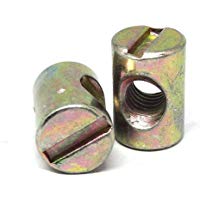 TOSSPER 10pcs M6 Barril Pernos Cruz Pasador ranurado Tuerca para Muebles Camas Sillas de Cuna