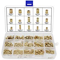 HSeaMall 330PCS M2 M3 M4 M5 Rosca Hembra Tuercas Moleteadas Moldeo por Inyecci&oacute;n Redondo Lat&oacute;n Roscado Insertar Tuercas de Embotamiento Surtido Kit (Female Thread Nut Kits 330PCS)