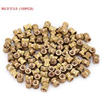Kit de surtido de tuercas de inserci&oacute;n con rosca moleteada de lat&oacute;n con rosca M2.5(M2.5 * 3 * 3.5（100pcs）)