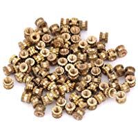 M2 Rosca hembra Lat&oacute;n Moleteado Roscado Inserto redondo Cilindro de cobre Moleteado en tuercas embutidas(M2*2 * 3.5（100pcs）)